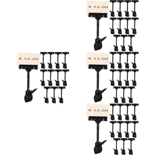Operitacx 4 Sätze Clip Für Produktschilder Aus Kunststoff Schilderständer Etiketten Verstellwinkel Schaufensterdekoration Das Etikett Kleiderständer Halter Für Preisschilder 12 Stück * 4 von Operitacx