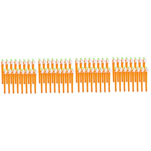 Operitacx 4 Sätze Karotte Gel Stift Schwarze Schreibstifte Stifte Bleistift Punkt Kugelschreiber Schreibutensilien Cartoon-kaninchen-stifte 0,5 Mm Gel-tintenstift Plastik Orange 24 Stück * 4 von Operitacx