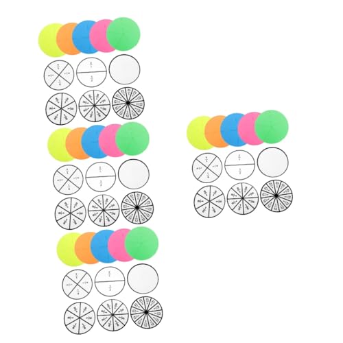 Operitacx 4 Sätze Partitur Moderator Kreise für Bildungsfraktionen Bruchmanipulative Interaktives Mathematik Lernspielzeug für Karteikarten mit magnetischen Brüchen PVC von Operitacx