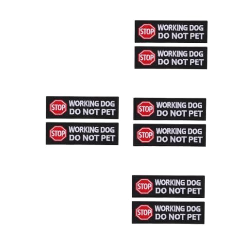 Operitacx 4 Sätze Stickaufnäher Für Haustiertransporter Arbeiten, Nicht Streicheln Kennung Des Hundegeschirrs Hundegeschirr Patch Diensthundewesten-patch Black Polyester 2 Stück * 4 von Operitacx