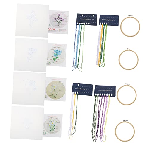 Operitacx 4 Sätze Stickerei-Starter-Kit Stickset Blumenmuster Kreuzstichsets für Erwachsene Schmucksets für Erwachsene Stickerei-Kits Kreuzstich-Material-Kit DIY stickerei handwerk Abs von Operitacx