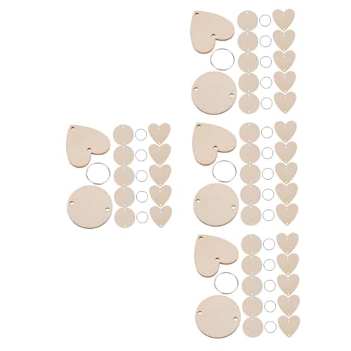 Operitacx 4 Sätze Zubehör Für Kalender-aufhängetafeln Leere Kreisrohlinge Runde Holzausschnitte Unfertige Holzanhänger Schlüsselanhängerrohlinge Aus Holz Kleine Holzrunden Hölzern Beige von Operitacx