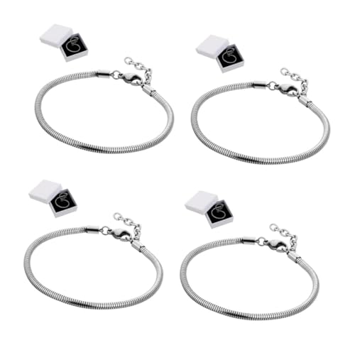 Operitacx 4 Sets Schlangenknochen Armband Schlangenkette Bettelarmband Schlangenarmband Schlangenkettenarmband Bettelarmbänder Für Frauen Bettelarmbänder Für Mädchen Metallarmband von Operitacx