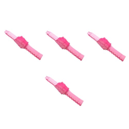 Operitacx 4 Stück Accessoires Aus Mesh-spitze Spitzenbesatzband Tischläufer Bestickter Spitzenbesatz Dehnbares Spitzenband Alles Zum Geburtstagsband Für Blumenstrauß Polyester Rosy von Operitacx