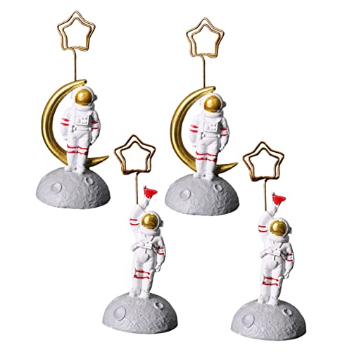 Operitacx 4 Stück Astronauten-Visitenkartenhalter Tischbildhalter Kartenhalter Schreibtisch Anzeige office desk accessories büro accessoires Harzornament Desktop-Astronauten- Colorful von Operitacx