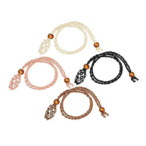 Operitacx 4 Stück Halskette Steinkäfig armbandständer armband halter baumwollkordel schmuckherstellung Halskette-Halter Halskette Schnur Steinhalter Schnüre für DIY Halskette Baumwollseil von Operitacx