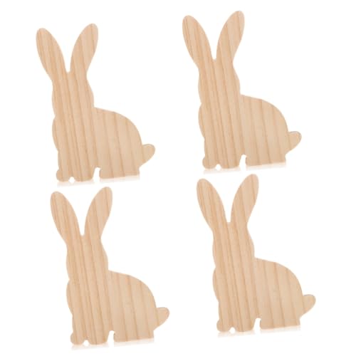 Operitacx 4 Stück Hasenschmuck aus Holz ostern zu ostern geschenktasche ostern holzdeko Kaninchenstall ostern baumschmuck Tischplatte schmücken Hasenornament von Operitacx