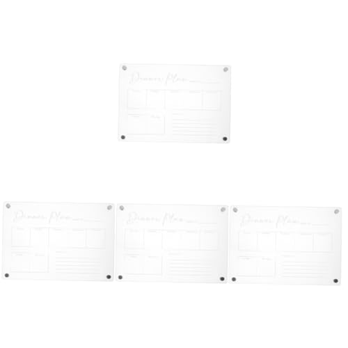 Operitacx 4 Stück Löschbarer Notizblock Aufkleber Etikett Planke Spülmaschine Weiße Tafel Magnete Liste Kühlschrank Spender Korkplatte Whiteboard-marker Trocken Abwischbare Tafeln Acryl von Operitacx