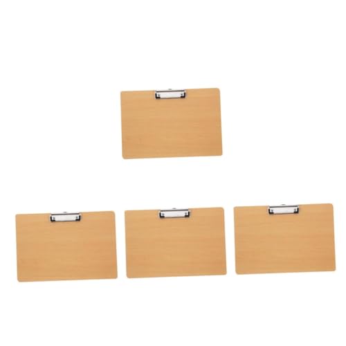 Operitacx 4 Stück Schreibblock-Clip Büro-Klemmbretter Office-Dateiordner Klemmbrett schwer Rezeptordner Zwischenablagen Masse Clipboard-Clips Datei Zwischenablage Zeichenbretter MDF Khaki von Operitacx