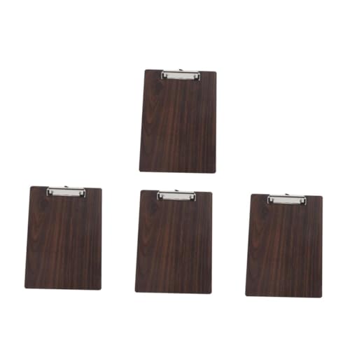 Operitacx 4 Stück Zwischenablage Holz Clipboard Zeichenbrett zeichenmappe Zeichenplatte Holz Tragbares Clipboard Künstler-Klemmbrett Skizzenbrett Zeichenzubehör Holz und Edelstahl Coffee von Operitacx