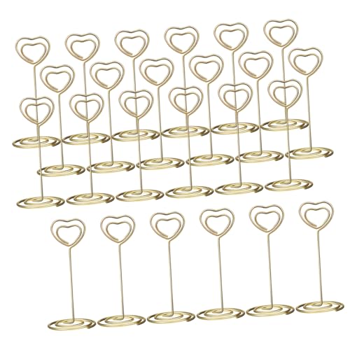 Operitacx 40St Esstisch-Nummernhalter büro hochzeit tischnummernhalter Tischnummernständer valentinstag Memohalter für den Schreibtisch Bildhalter-Clips Tischkartenhalter Metall Golden von Operitacx