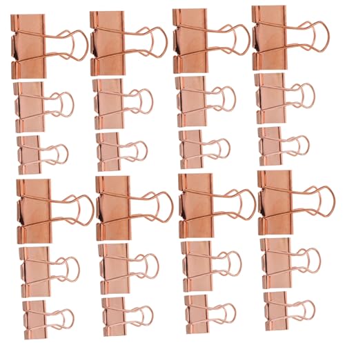 Operitacx 42st Clip-briefpapier Büroklammern Clips Ordnerklammern Für Das Büro Kleine Büroklammern Mini-bindeklammern Binderclip Büro-dokumentenklammern Kompakte Büroklemmen Rose Gold Metall von Operitacx