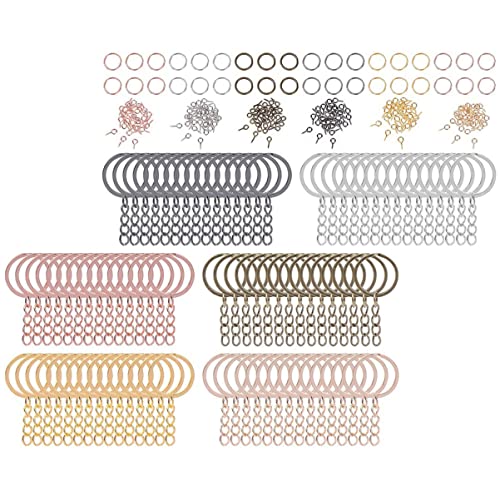 Operitacx 450 Stück Schlüsselringverzierungen Schlüsselbund Biegeringe Zur Schmuckherstellung Karabiner Für Schlüssel Kette Gestell Haken Schlüsselanhänger Verschlüsse Deckenhaken Legierung von Operitacx