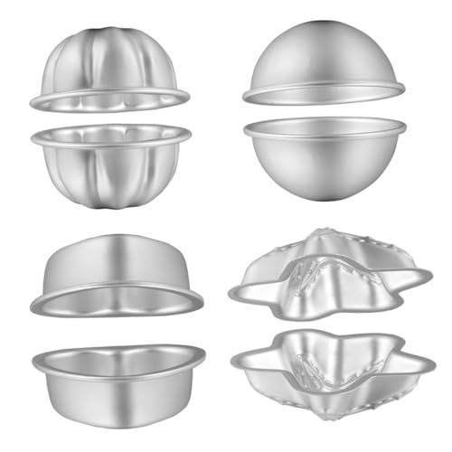 Operitacx 4Er Set Badesalzkugel Backform Aluminiumlegierung Badebombenformen Backformen Cupcake Form Badebombenform Formen DIY Backwerkzeug Badesalzbombenform Silber von Operitacx