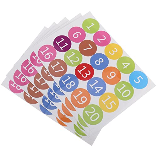 Operitacx 5 Blätter Aufkleber wandtattoos für kinderzimmer Mülltonne Etiketten außen Uhr number stickers sticker für kleidung PVC-Nummernpaster Nummer Pasters Ornament PVC selbstklebend von Operitacx