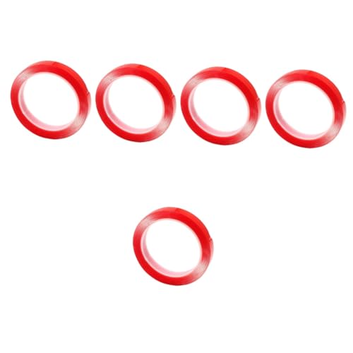 Operitacx 5 Rollen Bürokratie 15mm Breite r25b klebeband doppelseitig double sided tape tiegerbalm red doppelt Saum Bahnhof Mehrzweckband Klebeband für den täglichen Gebrauch Acrylsäure rot von Operitacx