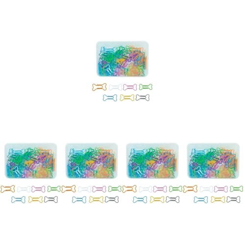 Operitacx 5 Sätze Büroklammern Set Knochenförmige Büroklammern Schreibwaren Büroklammern Klemmbretter Kabelclips Bürodekor Büroklammern Büro Zarte Büroklammern Metall Colorful 100 Stück * 5 von Operitacx