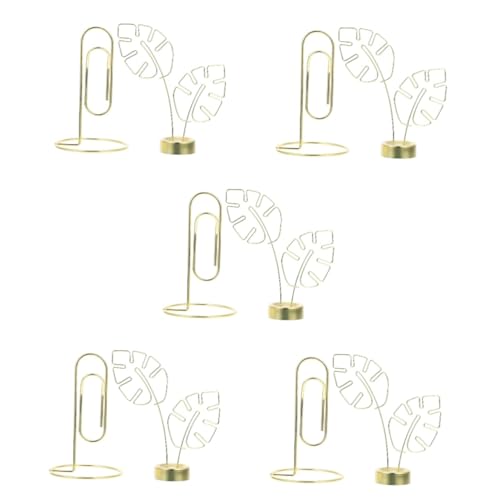 Operitacx 5 Sätze Desktop-nachrichtenordner Halter Für Fotoclips Geldklammer Planke Ständer Für Fotoclips Kartenhalter Für Den Tisch Männer Tischkarten Zur Hochzeit Golden Eisen 2 Stück * 5 von Operitacx