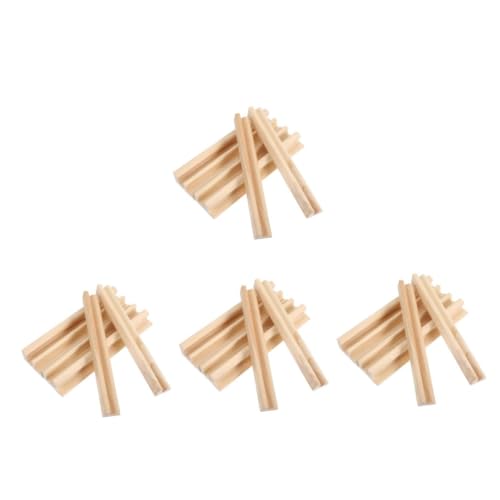 Operitacx 5 Sätze Englische Alphabetbasis Domino-aufbewahrungskoffer Spielkartenhalter Dominoständer Aus Holz, Dominohalter Domino-halter-racks Spielständer Beige Kiefernholz 6 Stück * 5 von Operitacx