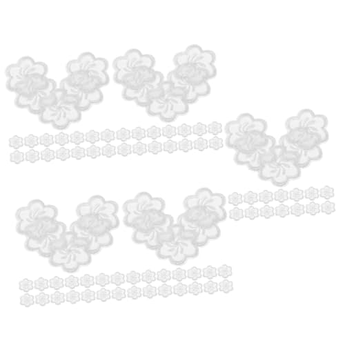 Operitacx 5 Sätze Organza-mullpflaster Hosenaufnäher Stoffflicken Für Kleidung Flicken Für Jacken Flicken Nähen Gestickte Aufnäher Flicken Für Stoff Weiß Polyesterfaden 20 Stück * 5 von Operitacx