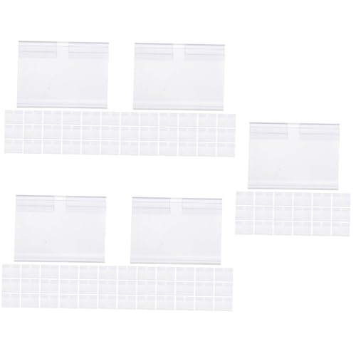 Operitacx 5 Sätze Pvc Etiketten Kunststoffhaken Regalkarten Set 50 Stück 60 X 42 Mm Klebeetiketten Display Riser Tischkartenhalter Für Tischetiketten Für Lagerbehälter 50 Stück * 5 von Operitacx