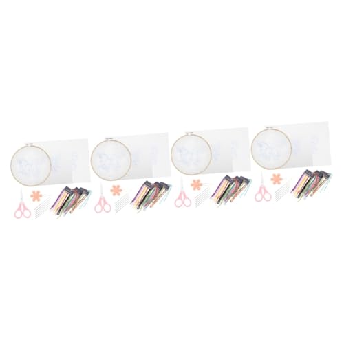 Operitacx 5 Sätze Schmetterling Kreuzstich Bastelset für Kinder Stickset mit Mustern embroidery kit stickgarn set Stickübungszubehör Anfänger-Stickset für Polyester von Operitacx