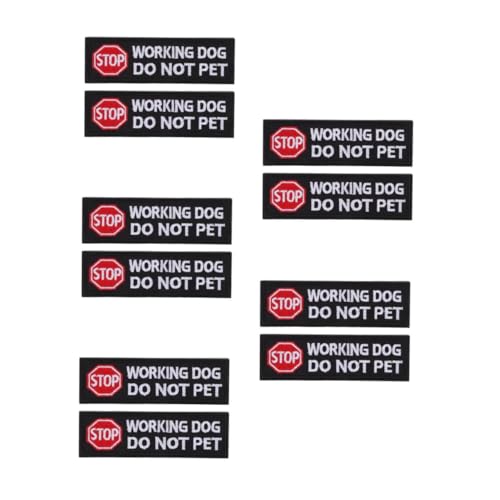 Operitacx 5 Sätze Stickaufnäher Für Haustiertransporter Diensthund-kennung Diensthundepatch Hundepatch Nicht Streicheln Reflektierende Hundeflecken Black Polyester 2 Stück * 5 von Operitacx