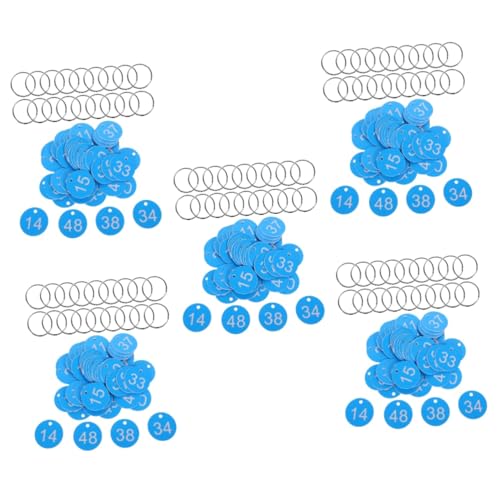 Operitacx 5 Sätze Ventiletikett Schlüsselanhänger Etikett Mit Etikett Ticketetikett Kette Stecker Bezeichner, Schlüsseletikett Pop Stifte Multi Nummeriert Zahlen Schließe Sky-blue Eisen von Operitacx