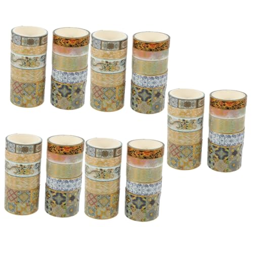 Operitacx 5 Sätze Washi-tape Washi Tapes Zum Verpacken Von Geschenken Süßes Klebeband Personalised Personalisierbare Schreibwarenband Mit Goldblockierung Papier 10 Rollen * 5 von Operitacx