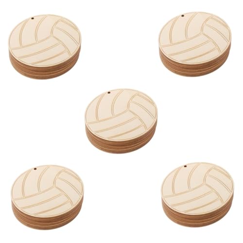 Operitacx 5 Sets Holz Volleyball Anhänger Dekoration Volleybälle Holzausschnitte In Volleyball Form Zum Aufhängen Von Volleyball Anhängern Mit Seilen Holzanhänger Für Volleyball von Operitacx