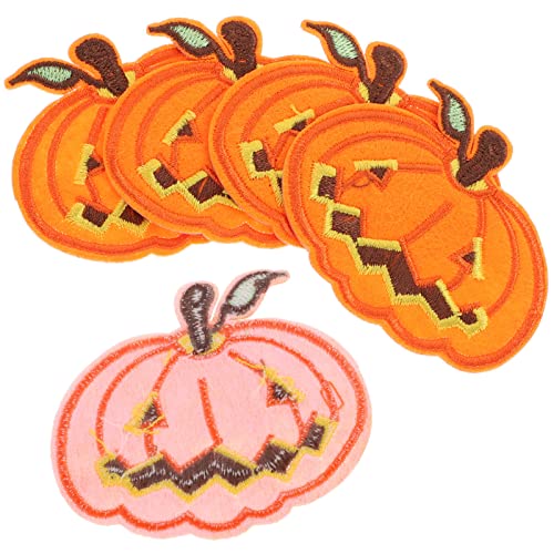 Operitacx 5 Stück Bestickte Kürbis-Aufnäher Herbstmotiv-Aufnäher Zum Aufbügeln Kürbis-Patch-Gleichnis Für Diy-Bastelarbeiten Halloween Erntedankfest Herbstkleidung Dekor von Operitacx