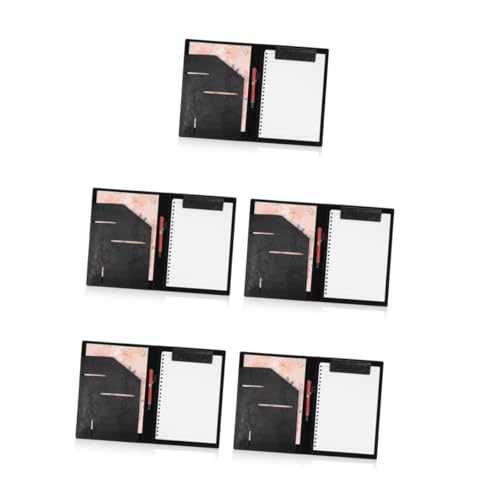 Operitacx 5 Stück Ordnerschiene Binder Clips Notizblöcke Padfolio Für Frauen Notizblockhalter Business Ordner Für Dokumente Portfolio Buch Folio Dokumenten Organizer Klemmbrett Binder von Operitacx