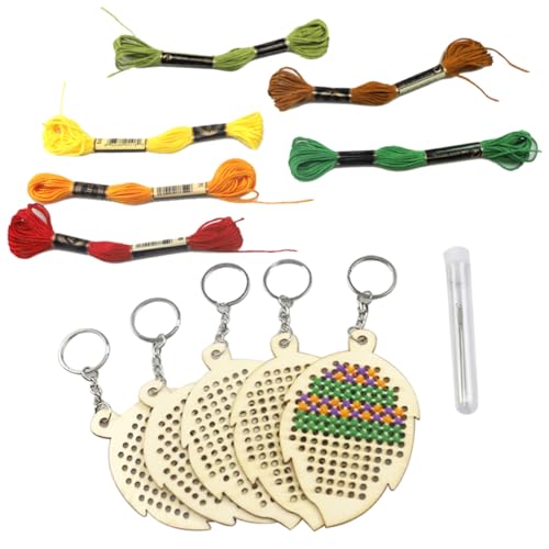 Operitacx 5-teiliges Set Kreuzstichdekoration Stickrahmen Kreuzstich-set Handdekor Mini-kreuz Lesezeichen Kreuzen Stanznadel-kits Kreuzstich Aus Holz Bambus von Operitacx