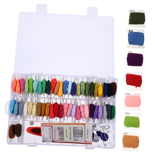 Operitacx 50 Stickanzug Stich-Kits Kreuzstichpackungen für Kinder Kreuzstichwerkzeuge Stickerei-Kits Cross-Floss-Set embroidery craft kit Stickerei-Starter-Kit Stickwerkzeuge Hölzern von Operitacx