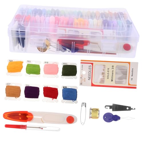 Operitacx 50 Stickanzug Stickerei Häkelnadeln Kreuzstichpackungen für Kinder Stichwerkzeugset Stickerei-Starter-Kit Cross-Floss-Set embroidery craft kit Stickwerkzeuge Stickset Bambus von Operitacx