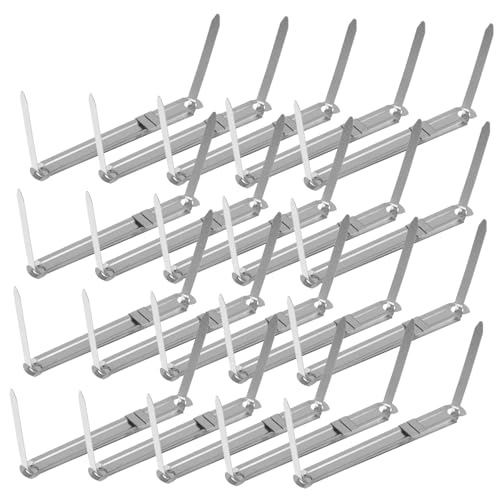 Operitacx 50 Stück Aktenordner Streifenklammern Gelochte Ordner Flexible Buchringe Notizbuch Bindespulen Selbstklebende Zinkenverschlüsse Lose Blattringe Sammelalbum Ordnerrücken von Operitacx