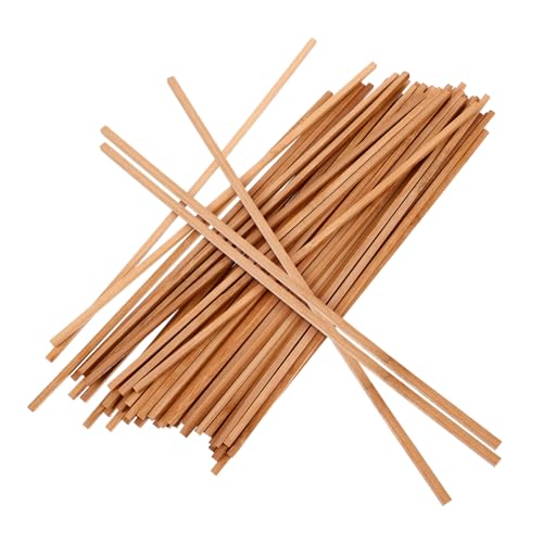 Operitacx 50 Stück Karbonisierter Bambusstab Farbrührstäbchen Kleine Bastelstäbchen Halbe Dübelstangen Log-sticks Unfertige Hartholzstöcke Zweige Basteln Farbstift Hölzern Light Brown von Operitacx