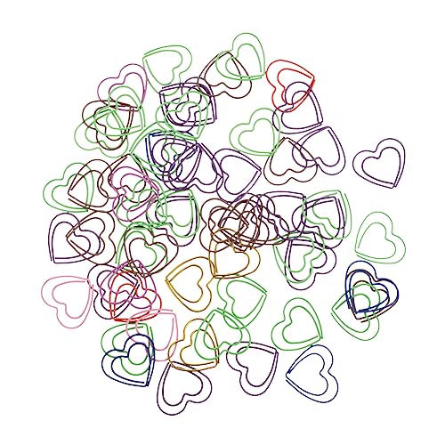 Operitacx 50 Stück Liebe Büroklammer Schule herz büroklammern Lesezeichenklammern Herz Farbenfrohe Papierklammern Herzförmige Büroklammern entzückender Dateiclip Datei liefern Metall von Operitacx
