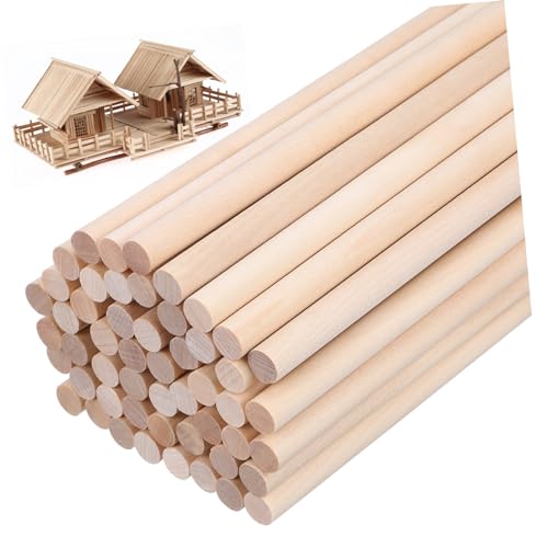 Operitacx 50 Stück Massivholzstab tragbarer Papierfächer Handfächer aus Papier Farbstifte Zweige basteln holz sticks zum basteln bastelstäbe Bastelstöcke aus Holz Holzstäbchen zum Basteln von Operitacx