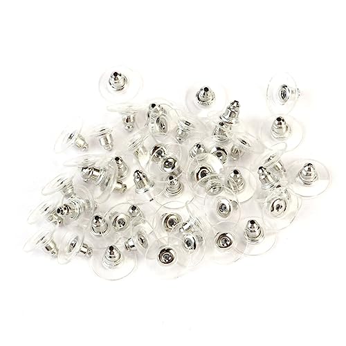 Operitacx 50 Stück Metall Ohrstecker Verschlüsse mit Kunststoffpads Weiß Langlebige Ohrring Clutch Stopper für Schmuckzubehör Leicht und Praktisch für Sicheren Halt Operitacx 50 Stück Metall Ohrstecker Verschlüsse mit Kunststoffpads Weiß Langlebige Ohrring Clutch Stopper für Schmuckzubehör Leicht und Praktisch für Sicheren Halt von Operitacx