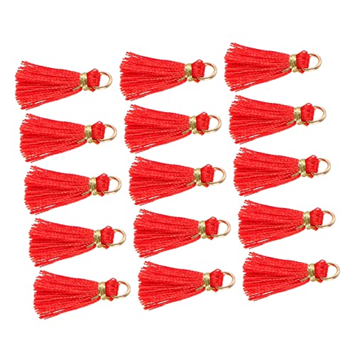 Operitacx 50 Stück Quaste Anhänger Quastengirlande Mini-charms Zur Schmuckherstellung Lesezeichen Quasten Diy Quaste Anhänger Für Die Schmuckherstellung Perlen-kits Zappeln Bausatz Rot Rayon von Operitacx