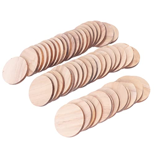 Operitacx 50 Stück runde holzscheibe selber machen Große Tablettrohlinge zum Selbermachen Kreise Chips DIY-Bastelarbeiten DIY Holzscheiben 5 mm Holzscheibe Bambus von Operitacx