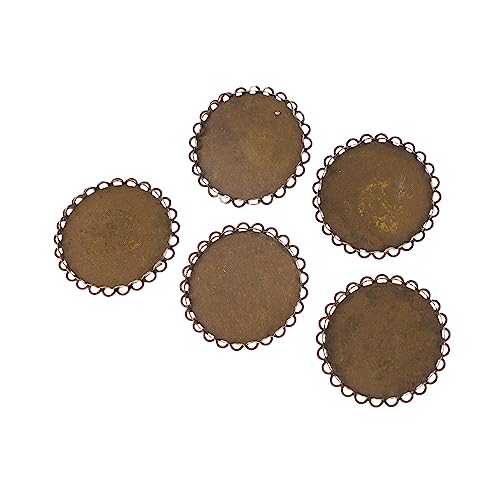 Operitacx 5St Brosche Tablett Cups mit Spitzenlünette Cabochon-Einstellungen Brosche Cabochons Basis hochzeitsdeko hochzeits dekoration schmuck Brosche Lünette Brosche Basis Metall Coffee von Operitacx