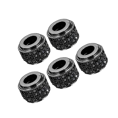 Operitacx 5St Schmuckherstellung aus Perlen beads for jewellery Handgemachter Schmuck Schmuckaccessoires Schmuckdekoration große Perlen schwarze Tonperlen Sicherungsperlen Metallperlen Black von Operitacx