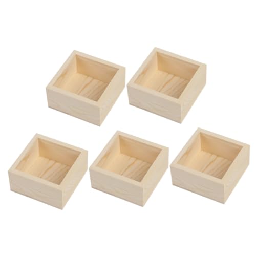 Operitacx 5er Boxen Blumentopf in Holzkiste Holzbox Schmucketuis Geschenkboxen Aus Holz Holzkisten Zum Basteln Unbemalte Holzkisten Holzbehälter Schmuckhalter Aus Holz Kiefernholz von Operitacx