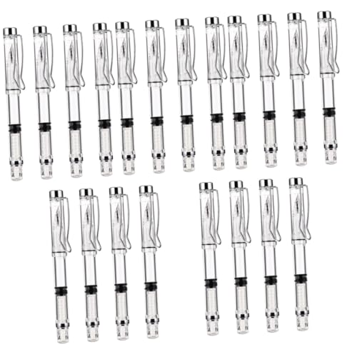 Operitacx 5sets Kolbenstift Schreibutensilien Schreibkladde Schreiblehrgang Schreibwaren Füller Stifte Mit Feiner Spitze Tinte Tragbare Füllfederhalter Stifte Fürs Büro Metall Weiß 4pcs*5 von Operitacx