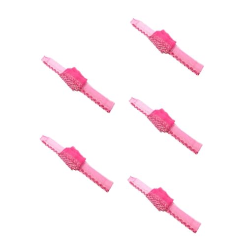 Operitacx 5st Accessoires Aus Mesh-spitze Spitzenstoff Meterware Dehnbares Band Brautspitzenbesatz Brautbandschärpe Rosiger Spitzenbesatz Puppen-nähprojekt Rosiges Spitzenband Polyester Rosy von Operitacx