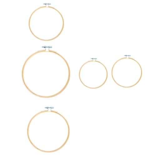 Operitacx 5st Kreuzstich-bambus-stickrahmen Ringe Reifen Nähen Runde Stickkreise Stickrahmenständer Stickwerkzeuge Mini-stickrahmen Kreuzstichringe Mini-kreuzreifen Stickringe Stickzubehör von Operitacx