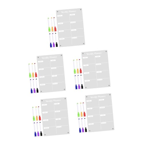 Operitacx 5st Magnetische Notiztafel Abnehmbares Whiteboard Haushaltskochgeschirr Notizblock Kühlschrank Küche Liefert Kühlschrank Kühlschrankregal-kühlschrank Keksdosen Transparent Acryl von Operitacx
