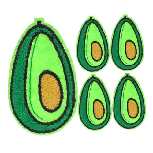 Operitacx 5st Stickaufkleber Cartoon-applikationsabzeichen Avocado-applikation Bestickte Aufnäher Für Kleidung Gestickte Applikationen Jacken-shirt-diy-aufkleber Obstbeet Green Twill-stoff von Operitacx